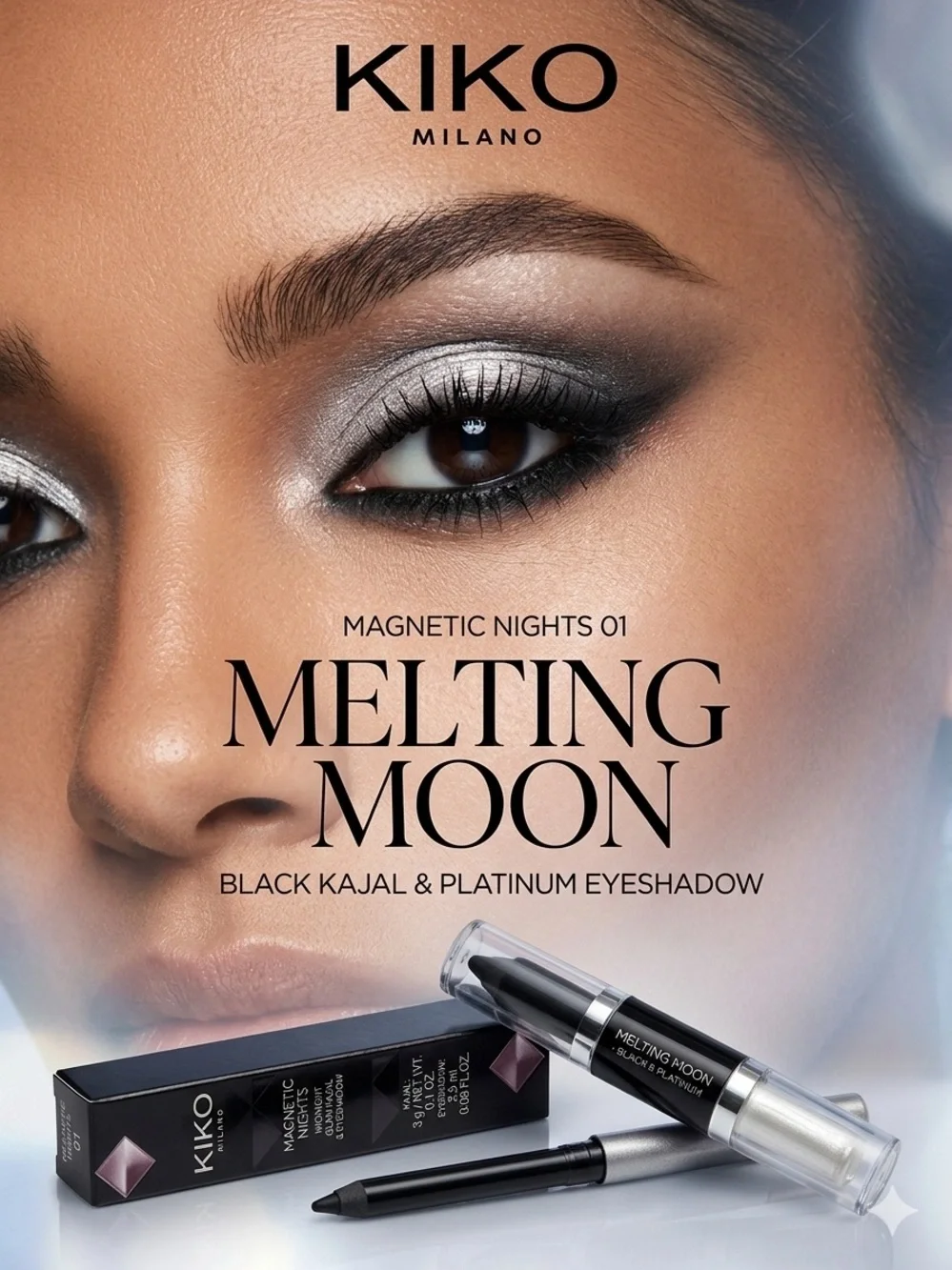 KIKO Milano Magnetic Nights Midnight Glam Kajal & Eyeshadow: 01 Melting Moon